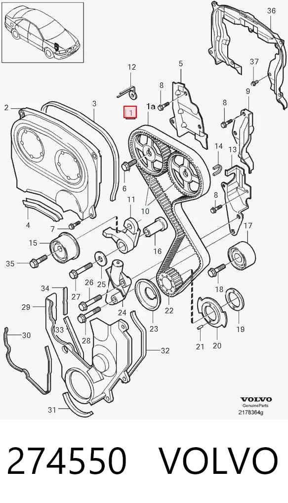 Комплект ГРМ 274550 Volvo
