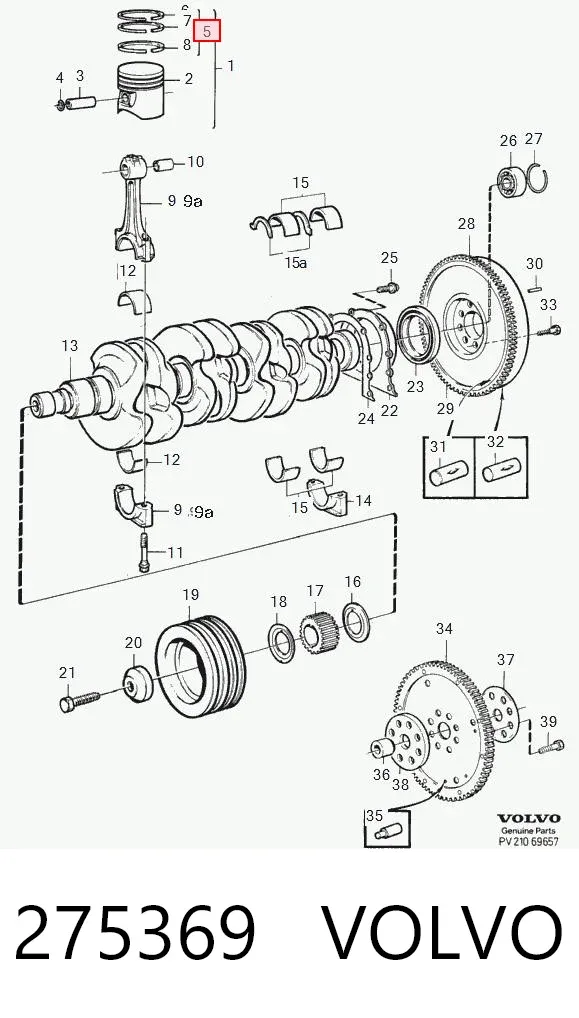 Кольца поршневые 275369 Volvo