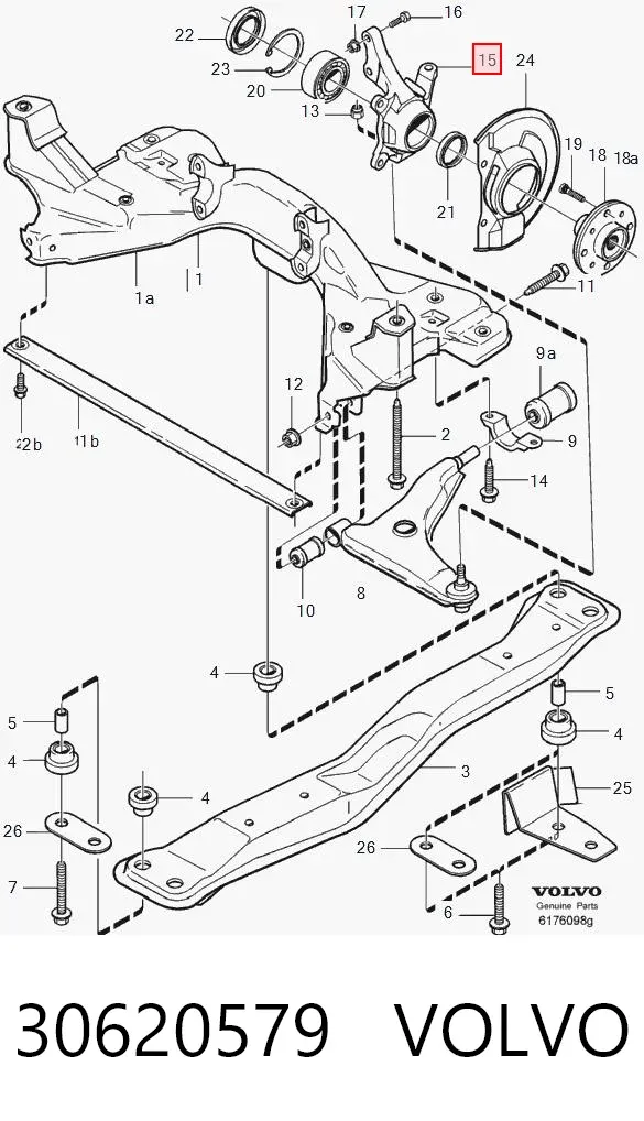 Цапфа передняя правая 30620579 Volvo