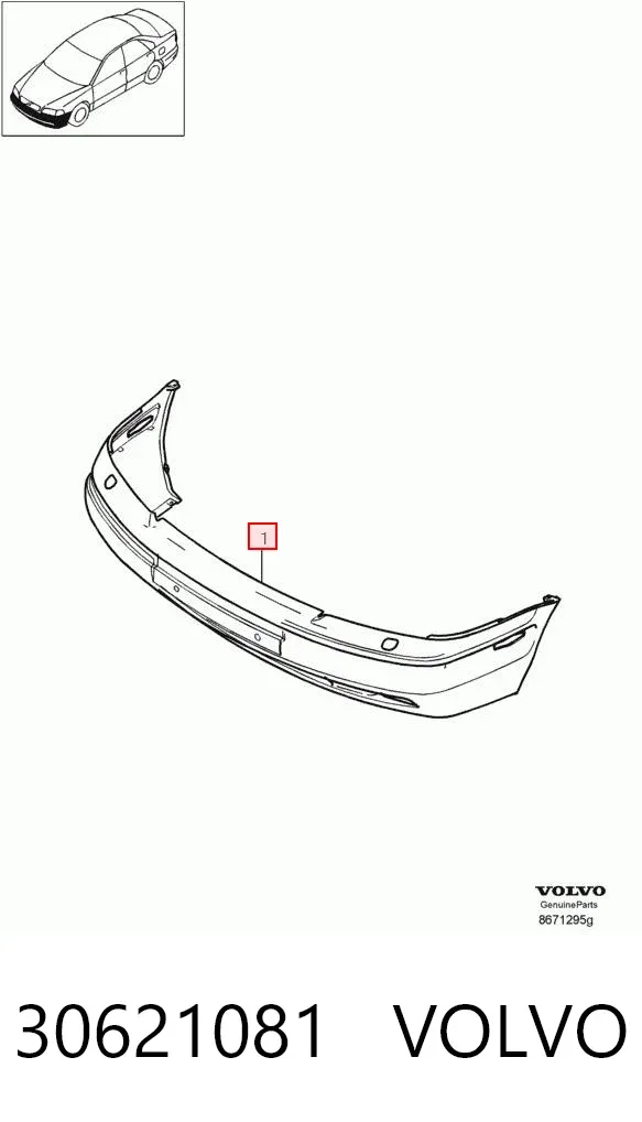 Передний бампер 30621081 Volvo