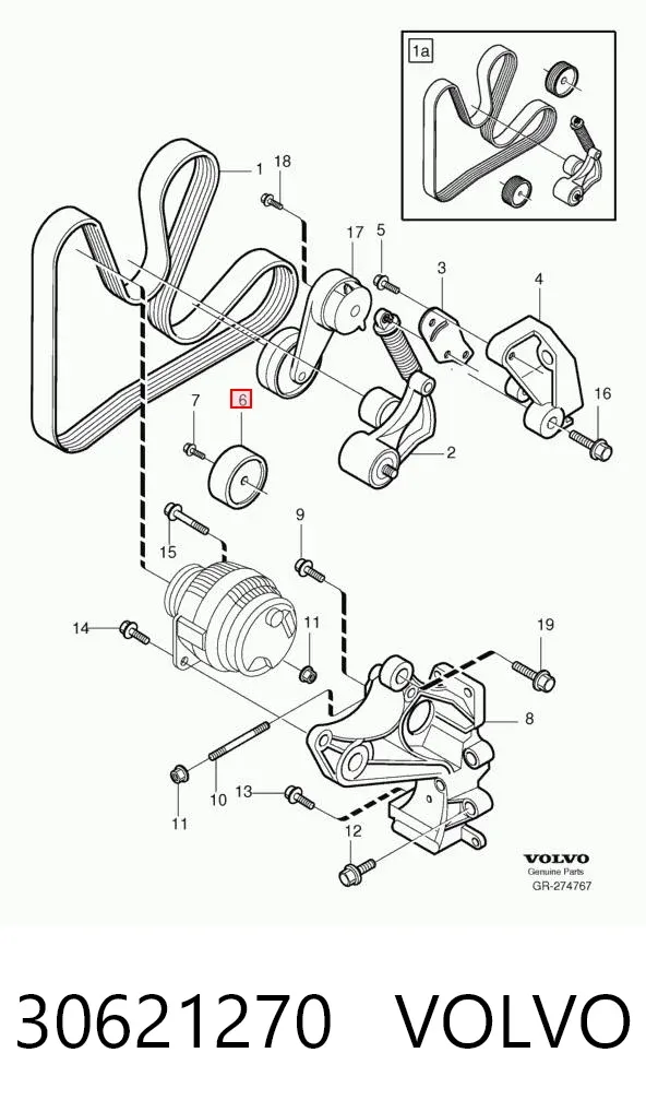 Паразитный ролик 30621270 Volvo