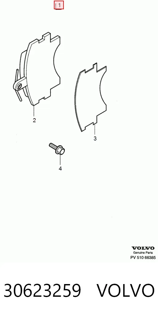 Передние тормозные колодки 30623259 Volvo