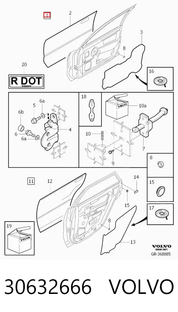 Дверь передняя левая 30632666 Volvo
