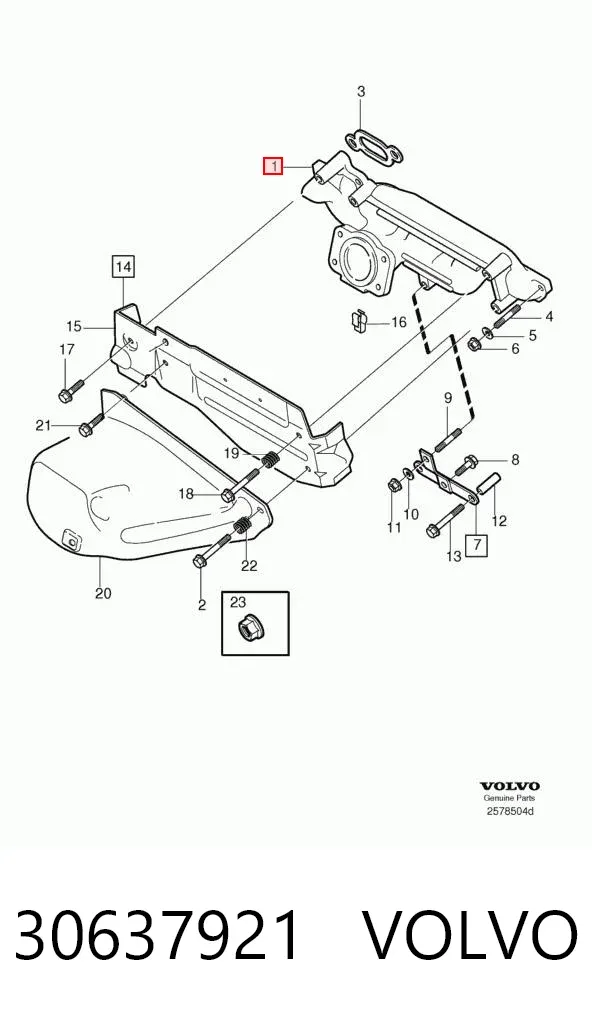 Выпускной коллектор 30637921 Volvo