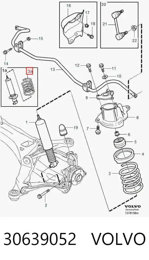 Задняя пружина 30639052 Volvo