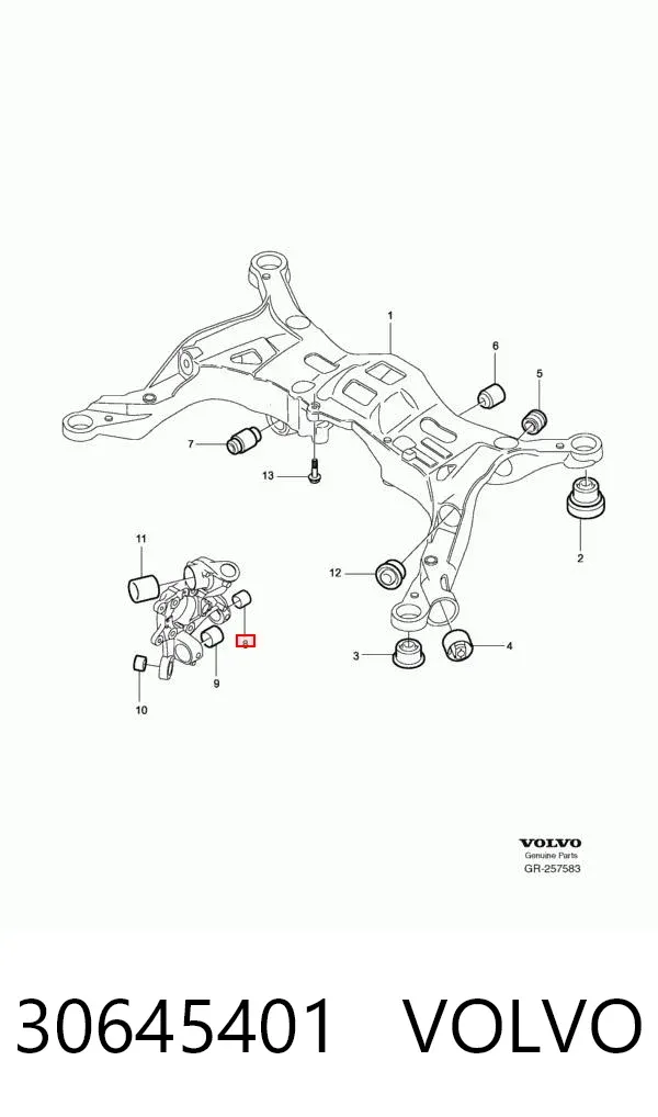 Сайлентблок цапфы задней 30645401 Volvo