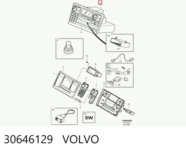 Магнитола 30646129 Volvo
