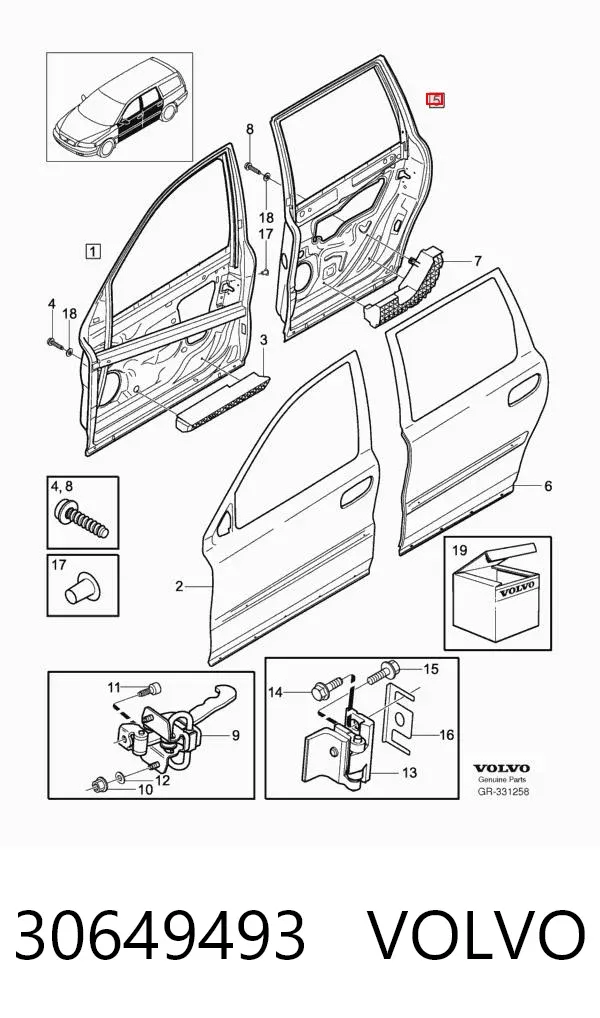 Дверь задняя левая 30649493 Volvo