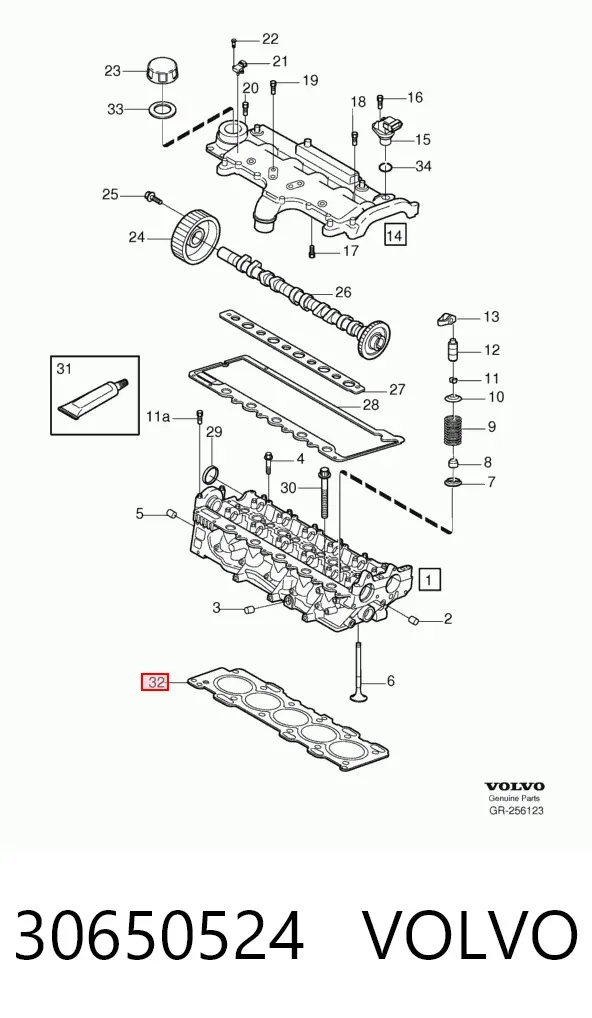Прокладка ГБЦ 30650524 Volvo