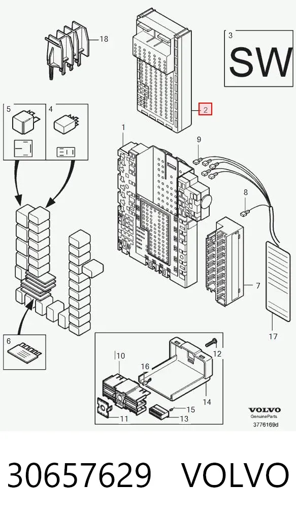 Блок реле 30657629 Volvo