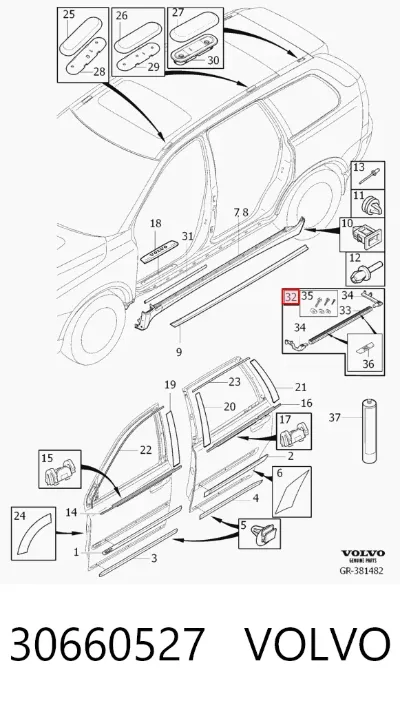 Дуги (пороги) боковые VOLVO 30660527