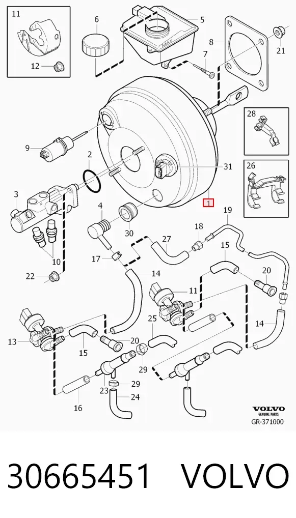 Усилитель тормозов 30665451 Volvo