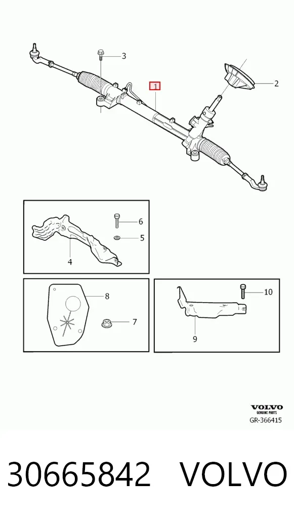 Рулевая рейка 30665842 Volvo