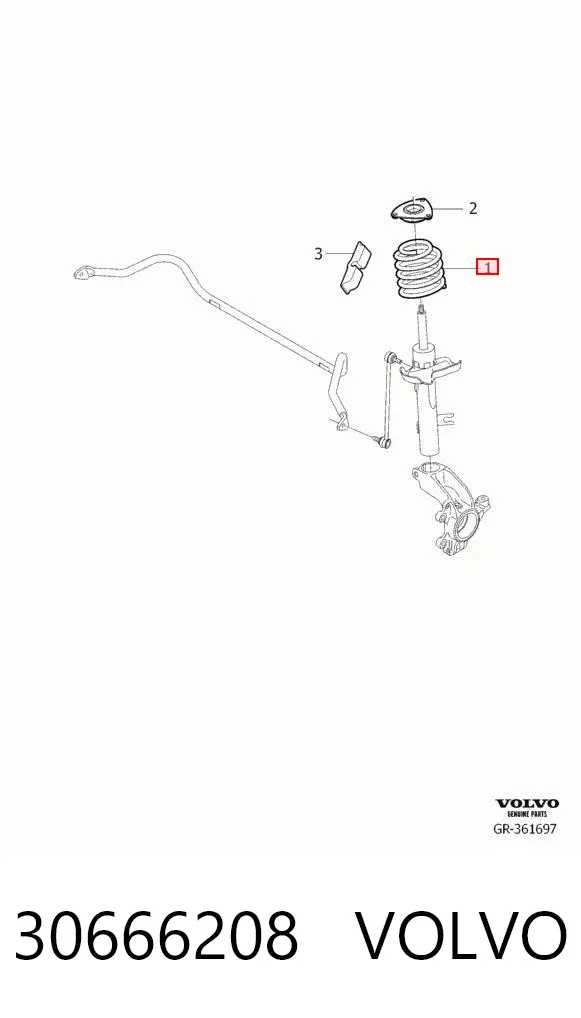Передняя пружина 30666208 Volvo