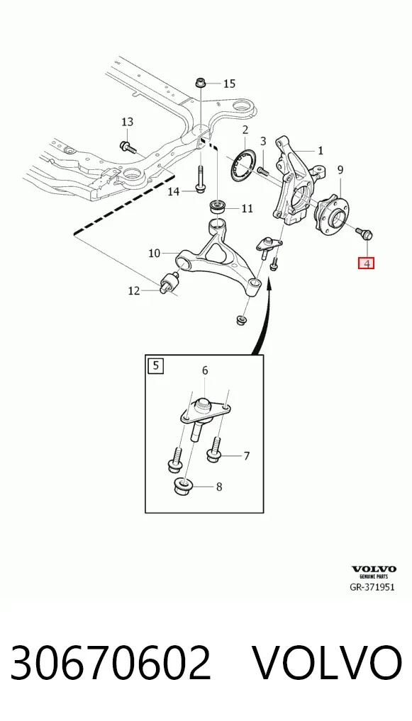 Болт ступицы 30670602 Volvo