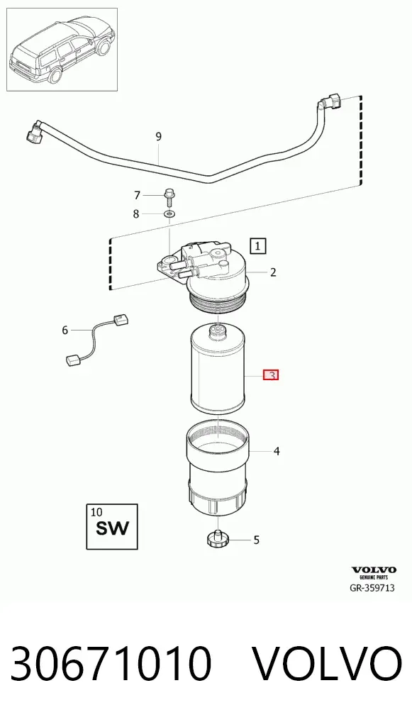 Топливный фильтр 30671010 Volvo