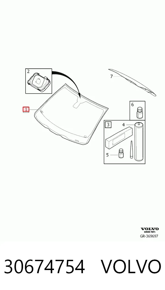Лобовое стекло 30674754 Volvo