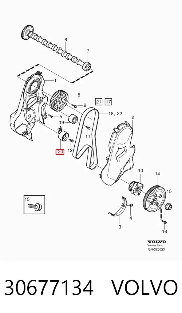 Ролик ГРМ 30677134 Volvo