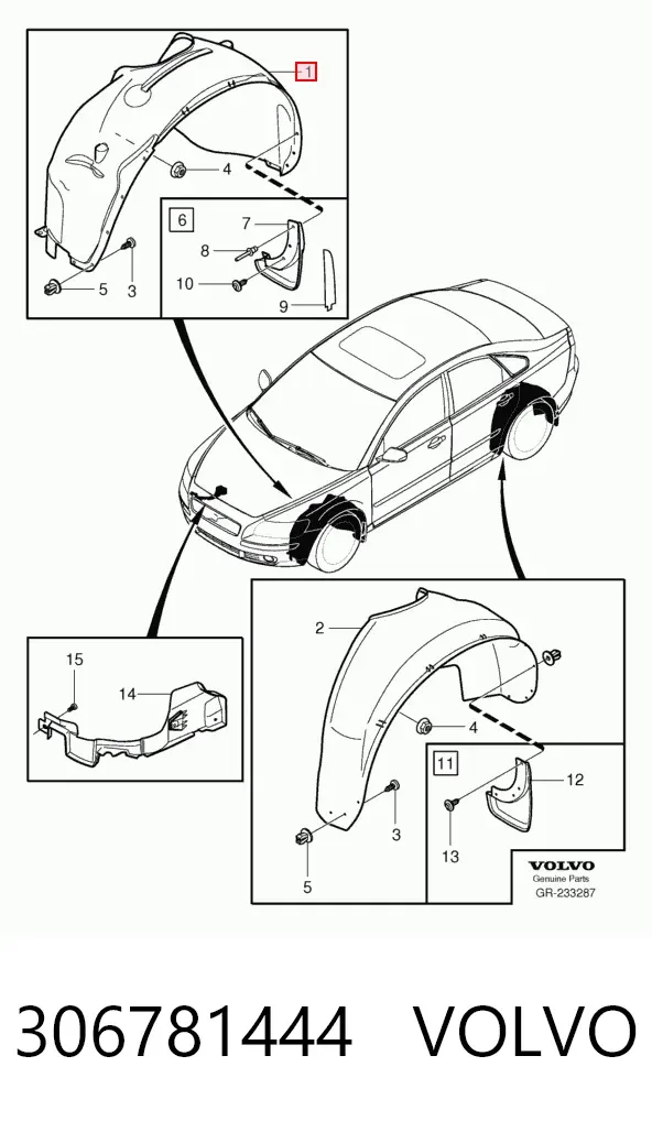 Подкрылок передний правый 306781444 Volvo
