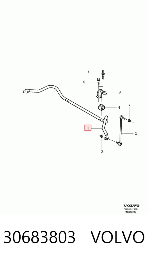 Передний стабилизатор 30683803 Volvo