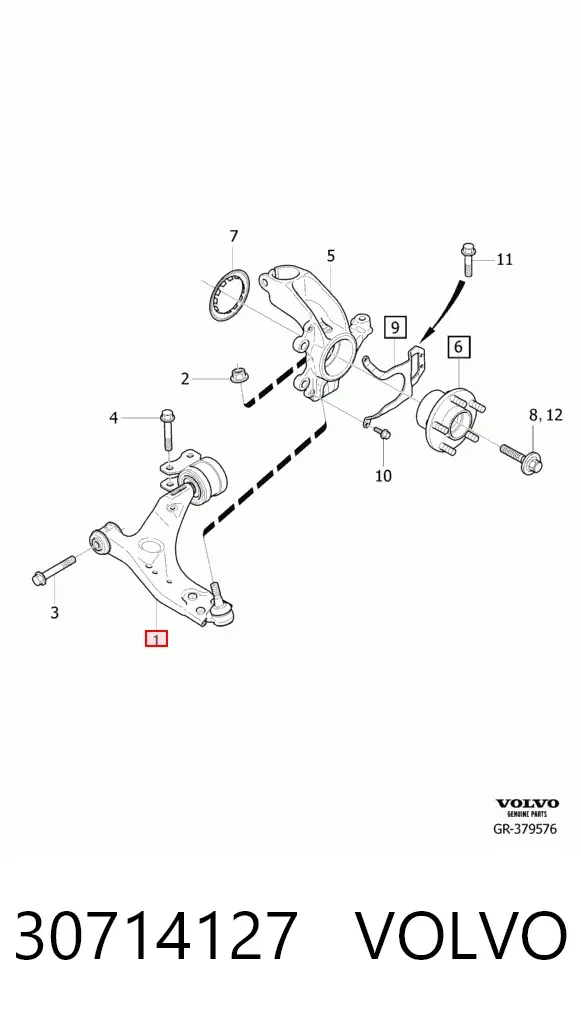 Нижний рычаг 30714127 Volvo