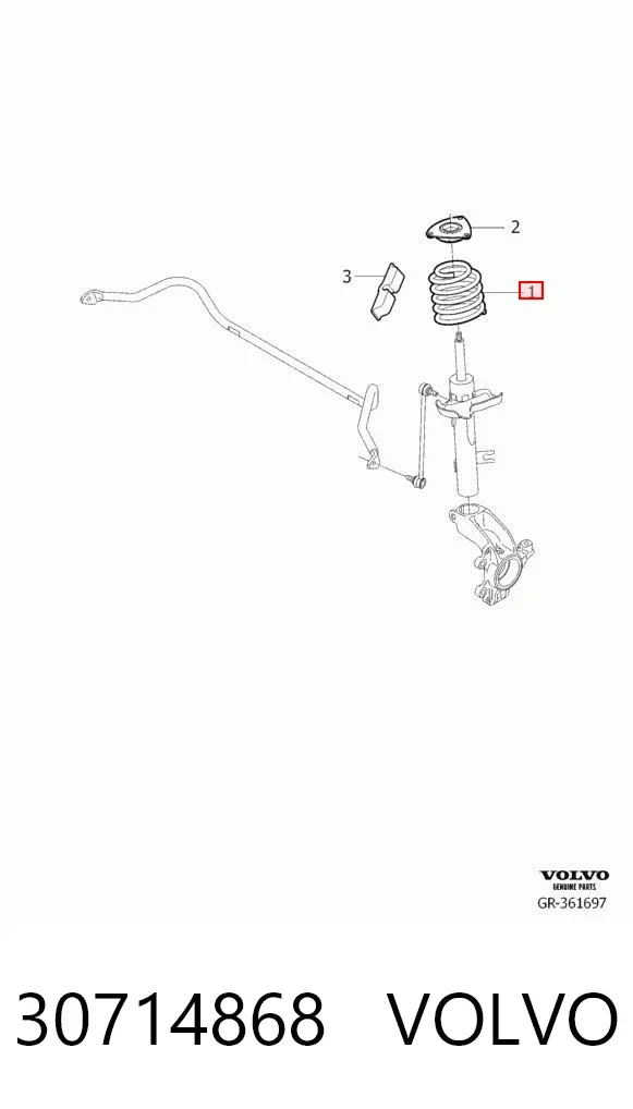 Передняя пружина 30714868 Volvo