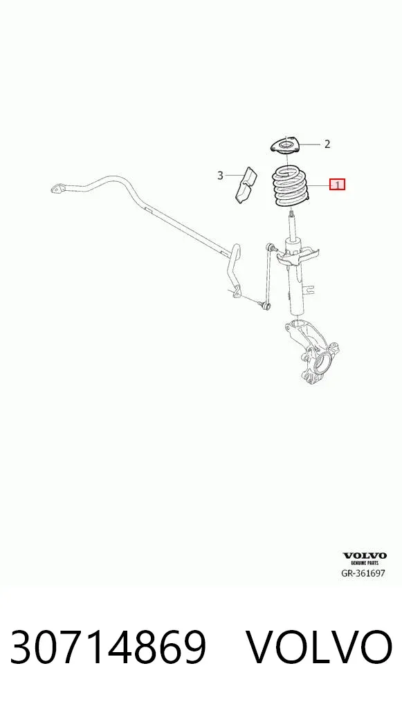 Передняя пружина 30714869 Volvo