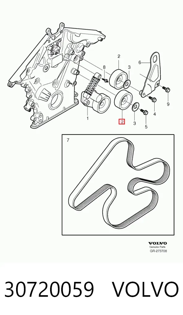 Паразитный ролик 30720059 Volvo