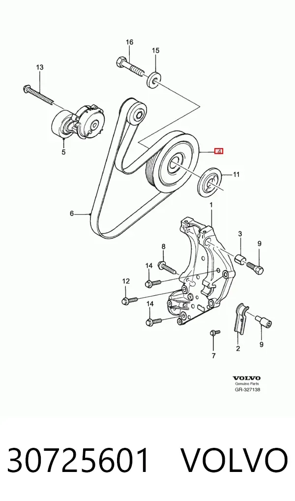 Шкив коленвала 30725601 Volvo