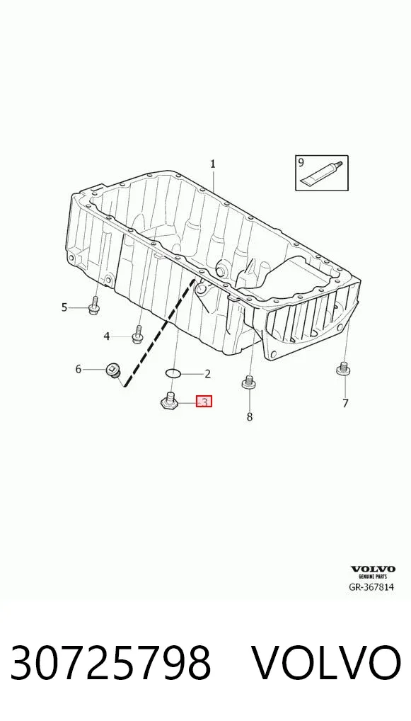 Пробка поддона двигателя 30725798 Volvo
