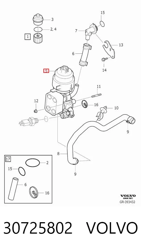 Корпус масляного фильтра 30725802 Volvo