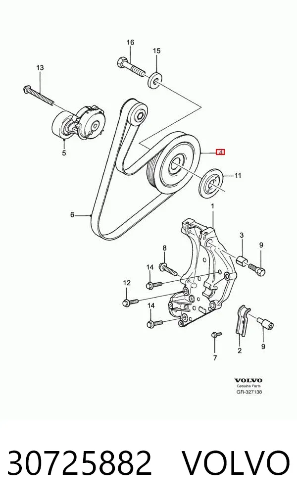 Шкив коленвала 30725882 Volvo