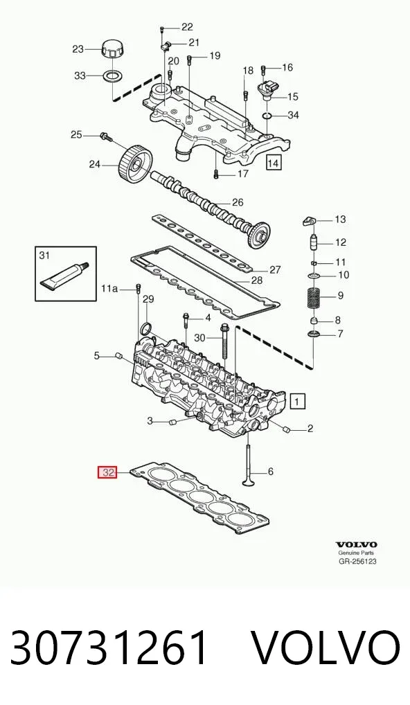 Прокладка ГБЦ 30731261 Volvo