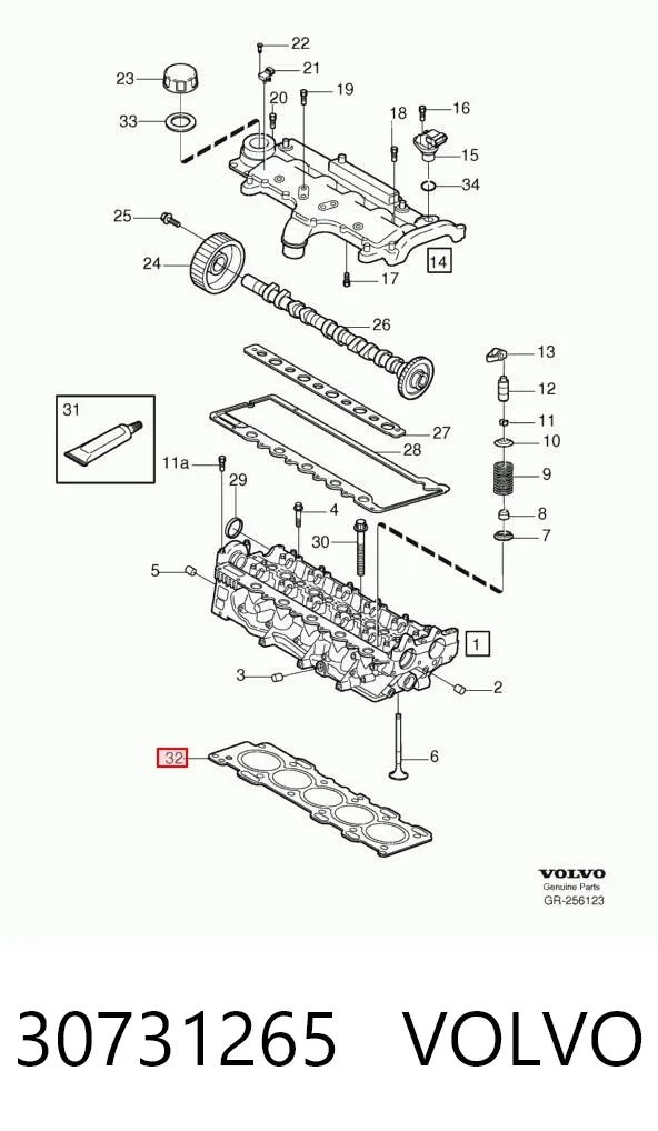 Прокладка ГБЦ 30731265 Volvo