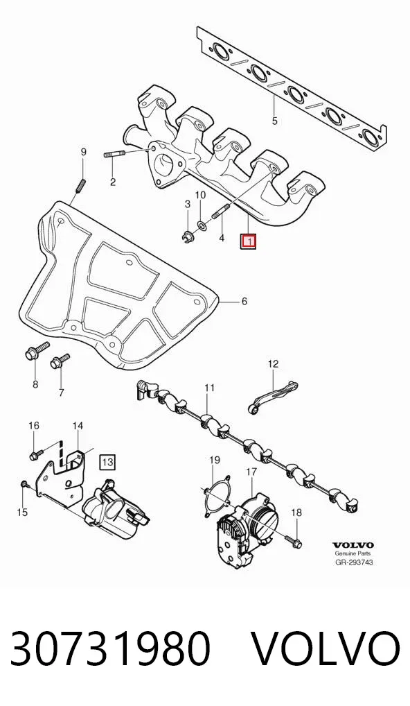Выпускной коллектор 30731980 Volvo