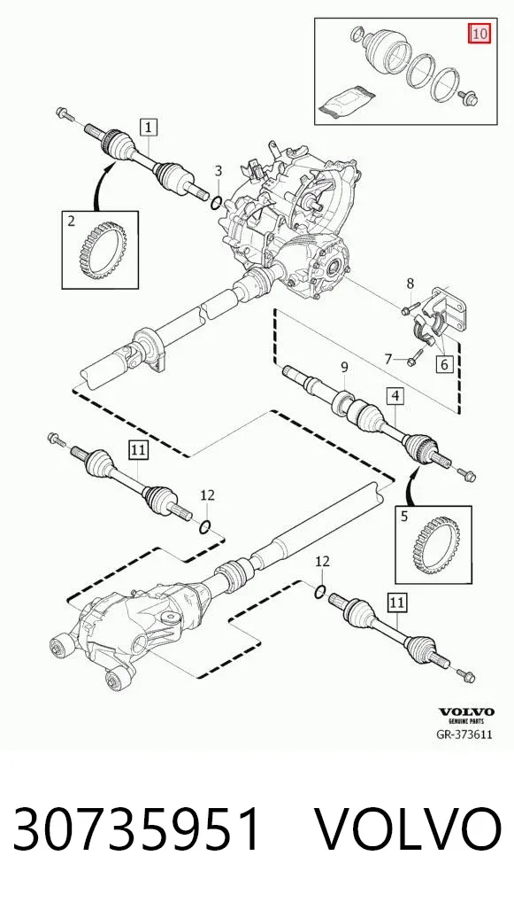 Пыльник ШРУСа наружный 30735951 Volvo