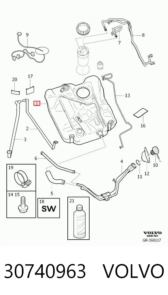 Бензобак 30740963 Volvo