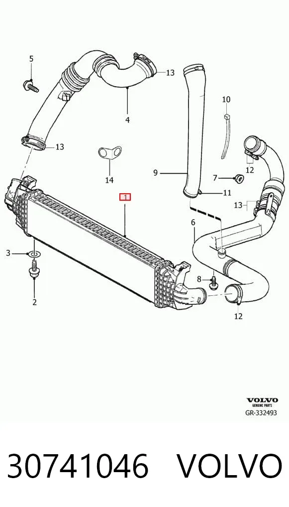 Интеркулер 30741046 Volvo