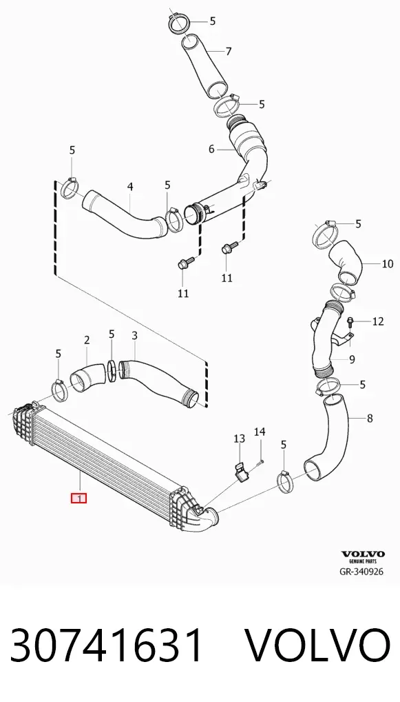 Интеркулер 30741631 Volvo
