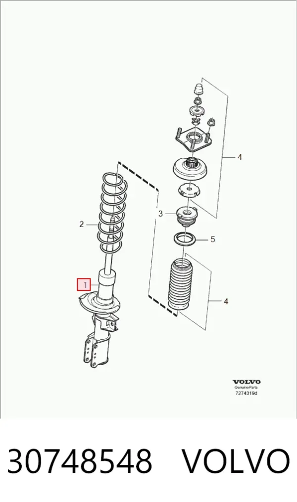 Амортизатор передний 30748548 Volvo