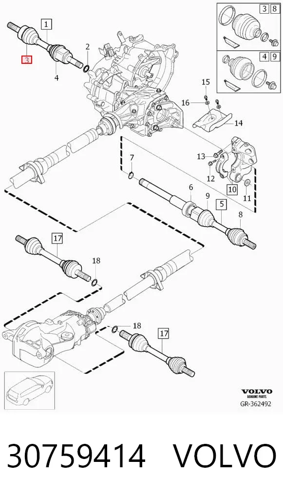 Пыльник ШРУСа наружный 30759414 Volvo