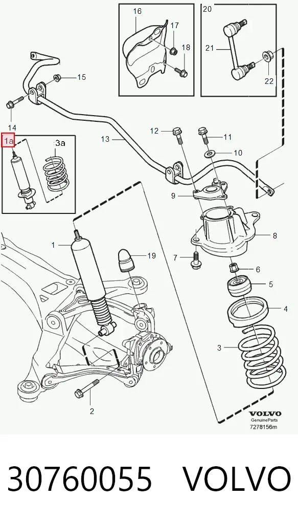 Амортизатор задний 30760055 Volvo