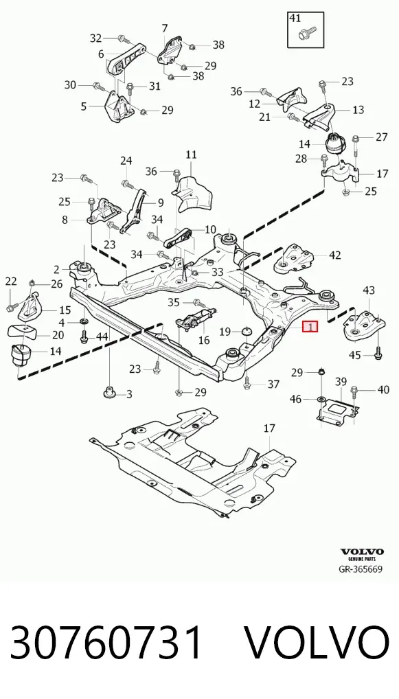 Подрамник передний 30760731 Volvo