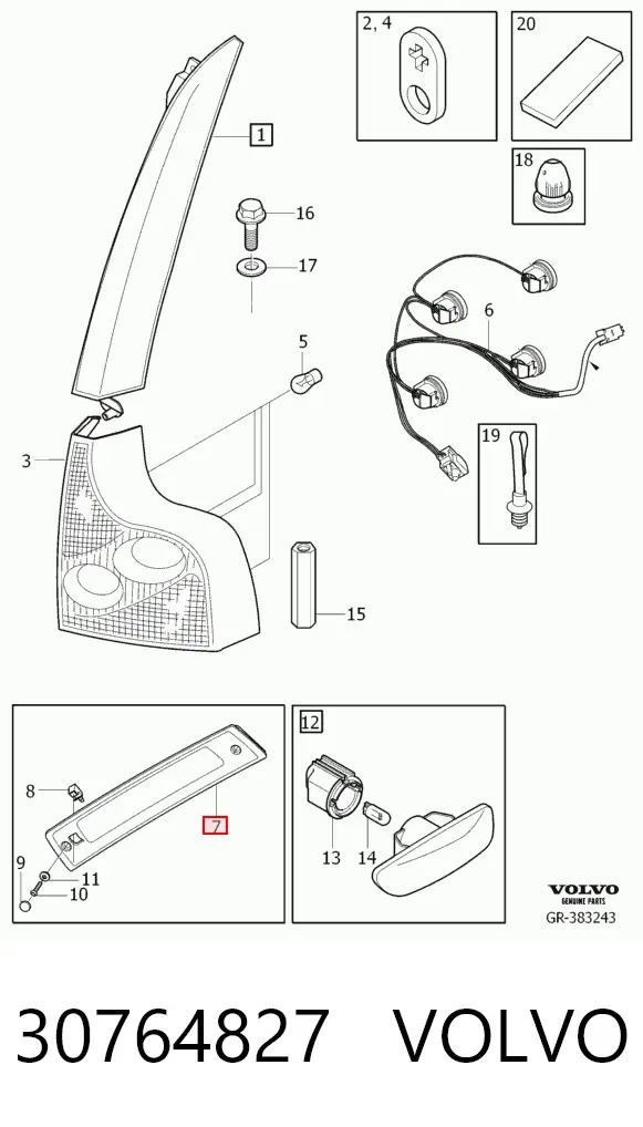 Задний стоп 30764827 Volvo