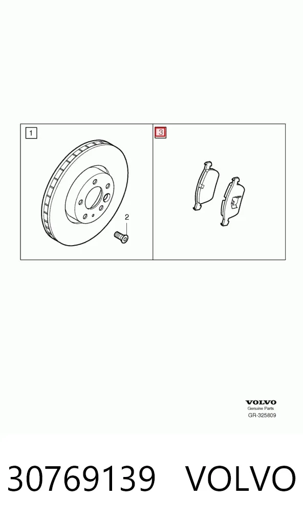 Передние тормозные колодки 30769139 Volvo