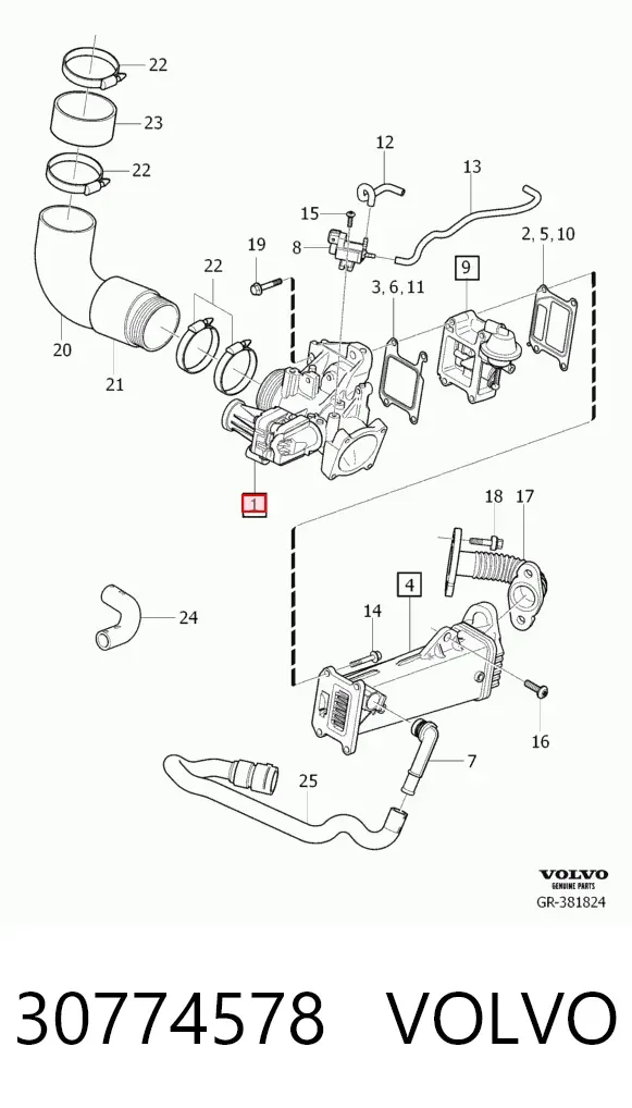 Клапан ЕГР 30774578 Volvo