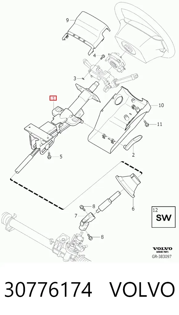 Рулевая колонка 30776174 Volvo