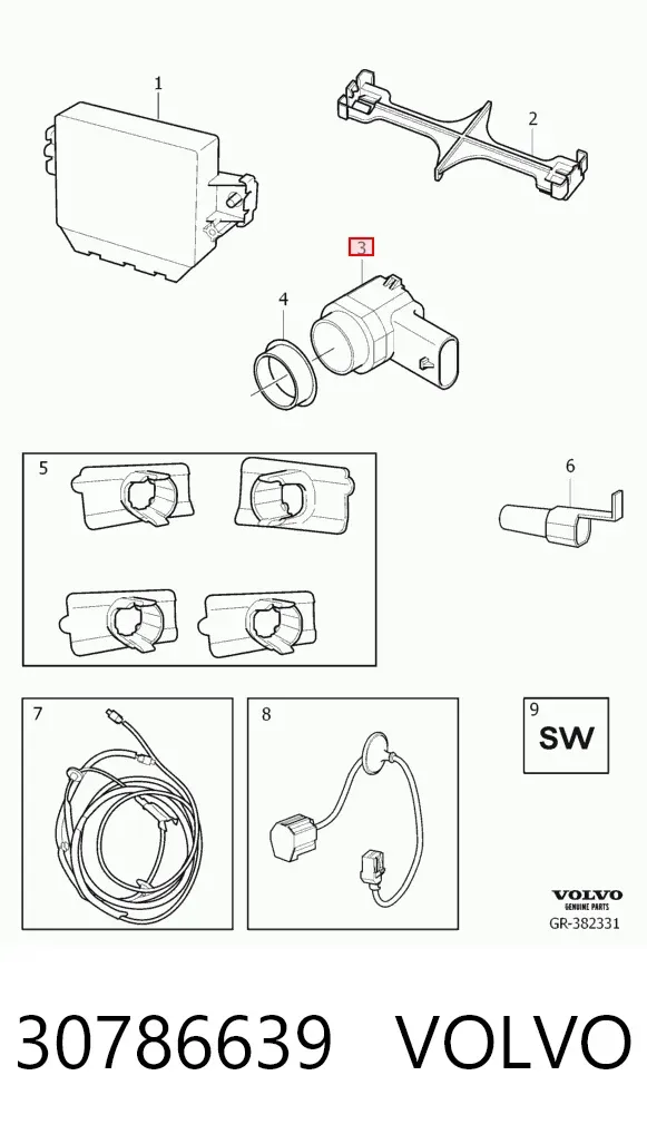 Парктроник 30786639 Volvo