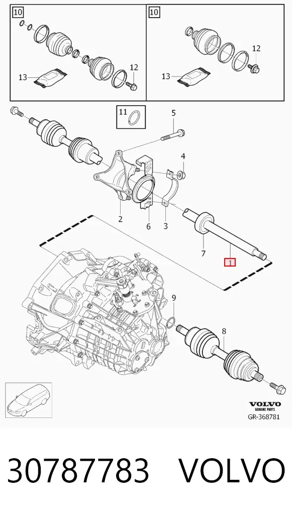 Правая полуось 30787783 Volvo
