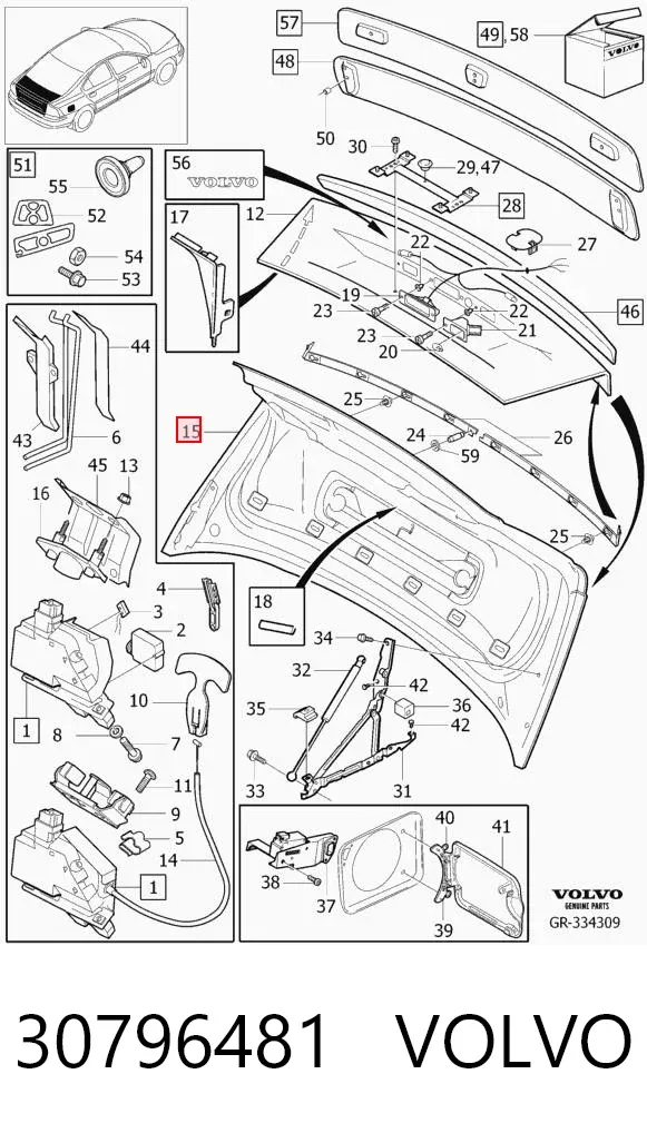 Крышка багажника 30796481 Volvo